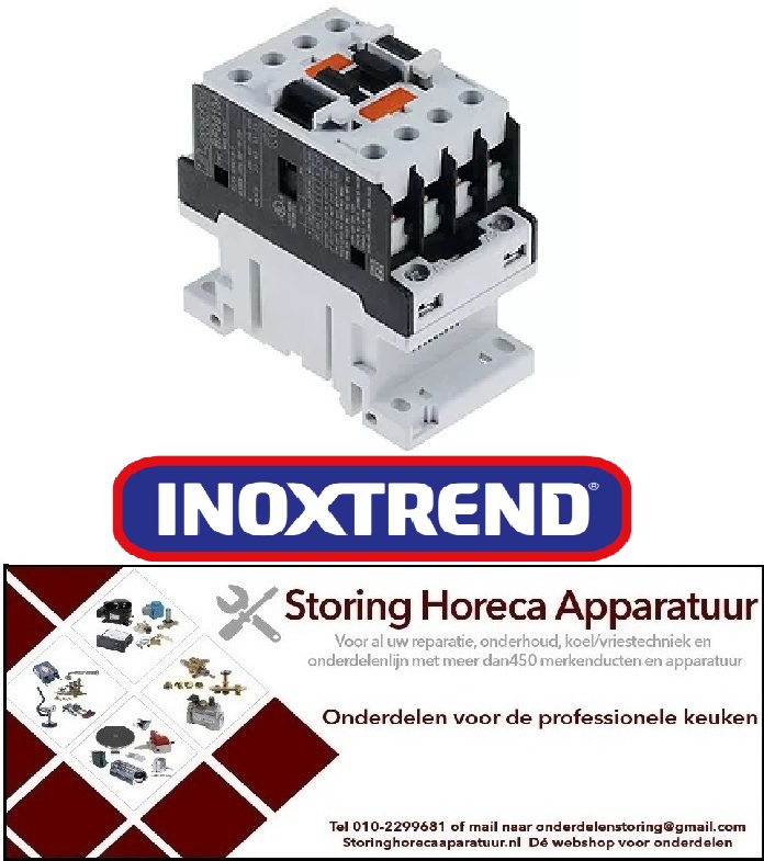 543380714 - Relais AC1 25A 230VAC (AC3/400V) 9A/4,2kW hoofdcontact 3NO hulpcontact 1NO -  Inoxtrend