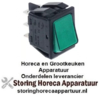 506301017- Wipschakelaar inbouwmaat 30x22mm groen 2CO 250V 16A verlicht aansluiting vlaksteker 6,3mm