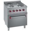 E7/4PF7 - Elektrisch fornuis 4 platen op elektrische oven GN 2/1 en gril DIAMOND
