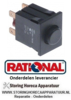 26330161430 - Drukschakelaar inbouwmaat 30x22mm zwart 2NO 250V 16A niet-verlicht aansluiting vlaksteker 6,3mm RATIONAL