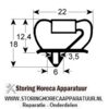124900013 - Koeldeurrubber profiel 9237 B 690mm L 710mm steekmaat 1/2 deur koeltechniek (  Electrolux, Zanussi )