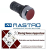 256347426 -Drukschakelaar tastend inbouwmaat ø22mm rond rood 1NC/1NO 250V 5A aansluiting schroefaansluiting Mastro