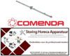 220511250 -Naspoelarm L 595mm inbouwpositie boven/onder sproeiers 6 inbouw ø 16mm Comenda