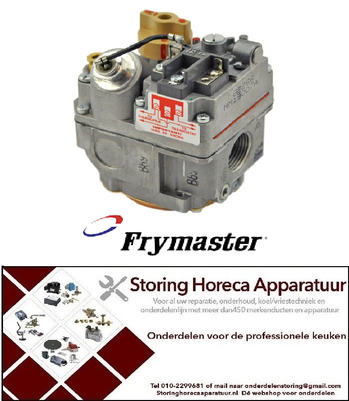 VE741580031 - Gasventiel voedingsoperator Millivolt gasingang 3/4" NPT gasuitgang 3/4" NPT voor FRYMASTER