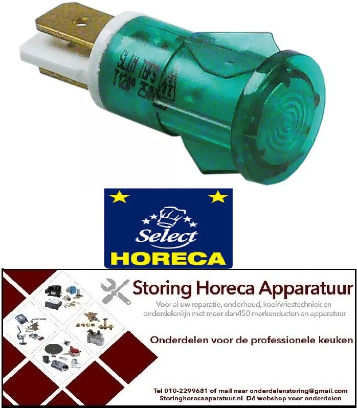 263359041 - Signaallamp ø 12mm groen 230V HORECA SELECT