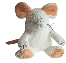 Knuffel muis met piep grijs