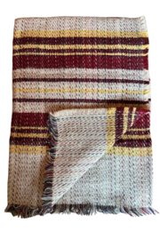 Plaid Tweedmill bordeaux-citroengeel-crème