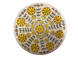 Schaal XL bloemen geel