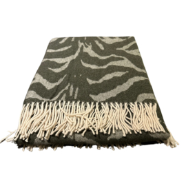 Plaid Mazzoni zebraprint olijfgroen