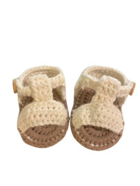 Baby sandaaltjes wit/taupe maat 16