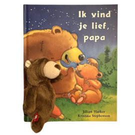 Boekje Ik vind je lief, papa met knuffeltje beer