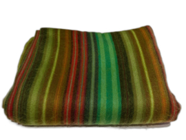 Plaid gestreept groentinten-oranje-beige