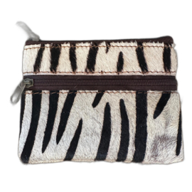 Portemonneetje van restleer zebra