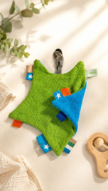 Knuffeldoekje ster groen-turquoise