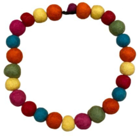 Vilten bolletjesketting multicolor