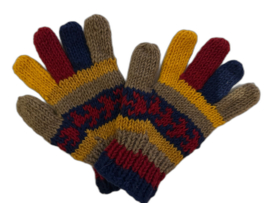 Handschoenen zand-geel-rood