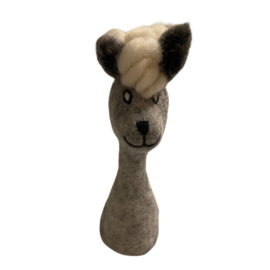 Eiwarmer/decoratie alpaca grijs
