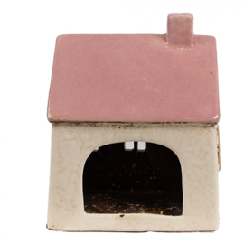 Houder waxinelicht Clayre & Eef roze huis L