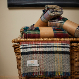 Plaid Tweedmill turquoise-oranje-lichtgrijs