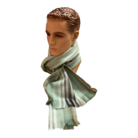 Sjaal M mintgroen-grijs