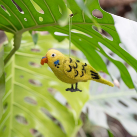 Hanger Sjaal met Verhaal vogel grasparkiet groen