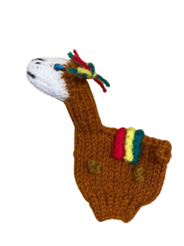 Vingerpopje gebreid alpaca bruin