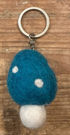 Sleutelhanger paddenstoel aubergine