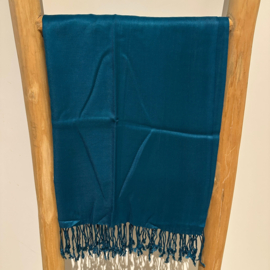 Voorjaarssjaal effen viscose jeans