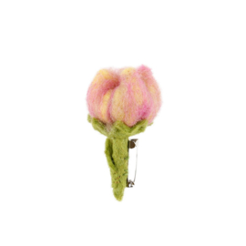 Broche tulp vilt lichtroze