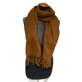 Voorjaarssjaal effen katoen/viscose beige