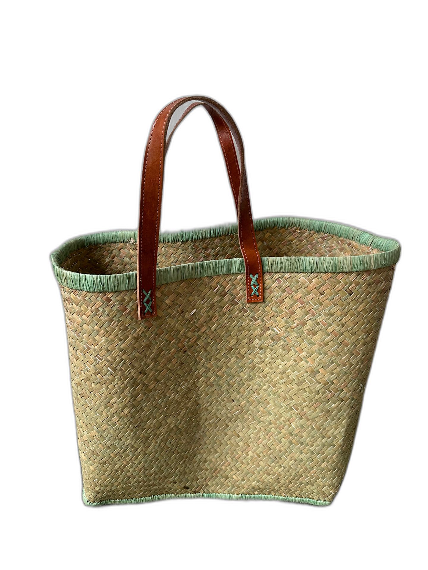 Mand naturel met gekleurde bies cyclaam