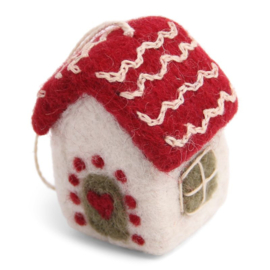 Kersthanger G&S gingerbread huisje wit