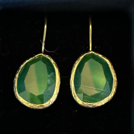 Oorbellen van Happy Lona verguld groen