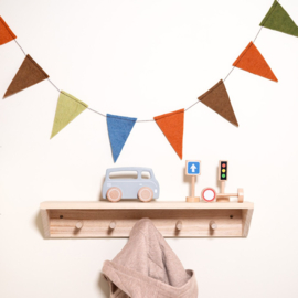 Vlaggenlijn Sjaal met Verhaal vilt groen-bruin-blauw