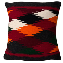 Kussen traditioneel Ecuador blauw 3 mannen