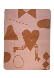 Plaid Adelheid poederroze-cognac Hart