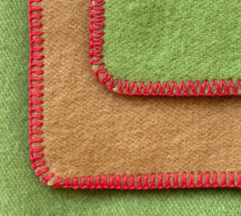 Plaid Jowollina Doubleface groen-camel