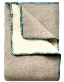 Plaid Jowollina Doubleface zand/grijs-wolwit