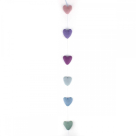 Slinger vilt hartjes medium pastel blauw-lila