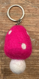 Sleutelhanger paddenstoel aubergine