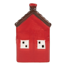 Huisje met LED Clayre & Eef rood