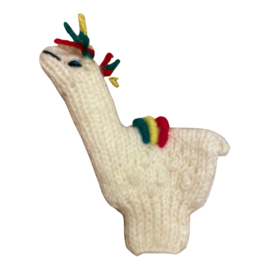 Vingerpopje gebreid alpaca wit