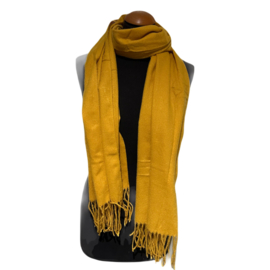 Voorjaarssjaal effen katoen/viscose oker