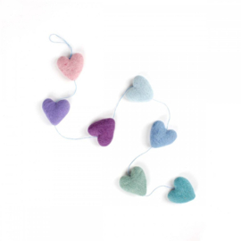 Slinger vilt hartjes medium pastel blauw-lila