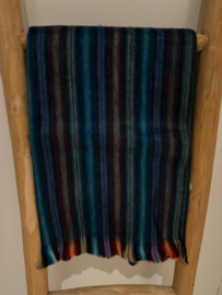 Sjaal L gestreept blauwtinten-rood