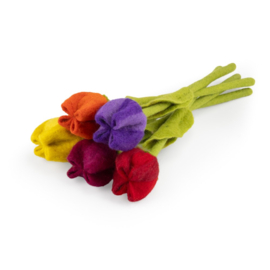 Bloem vilt tulp multicolor cerise