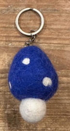 Sleutelhanger paddenstoel aubergine