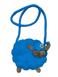 Tasje schaap blauw vilt