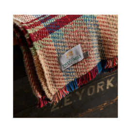 Plaid Tweedmill turquoise-oranje-lichtgrijs