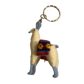 Sleutelhanger alpaca grijs